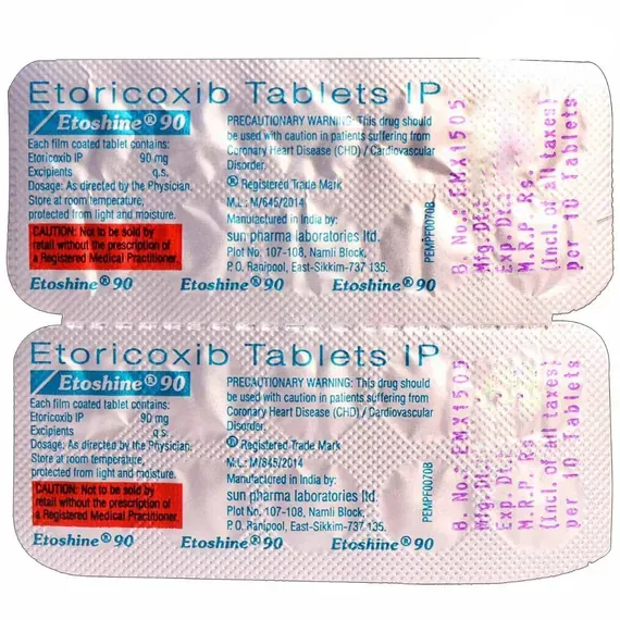 etoshine 90mg tablet 10's